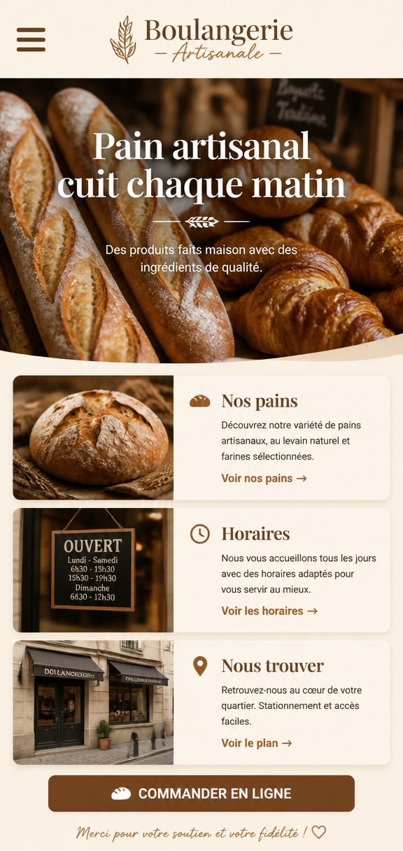 Aperçu site Boulangerie