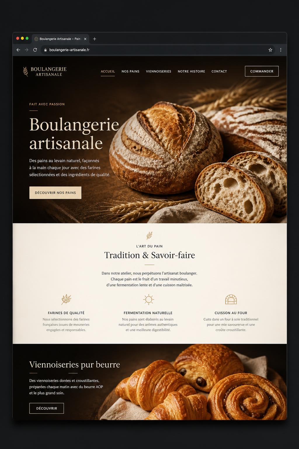Site web Boulangerie