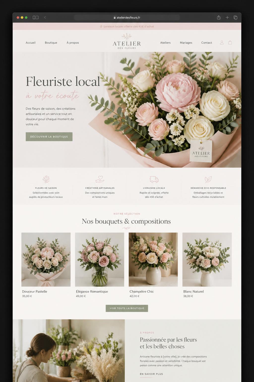 Site web Fleuriste