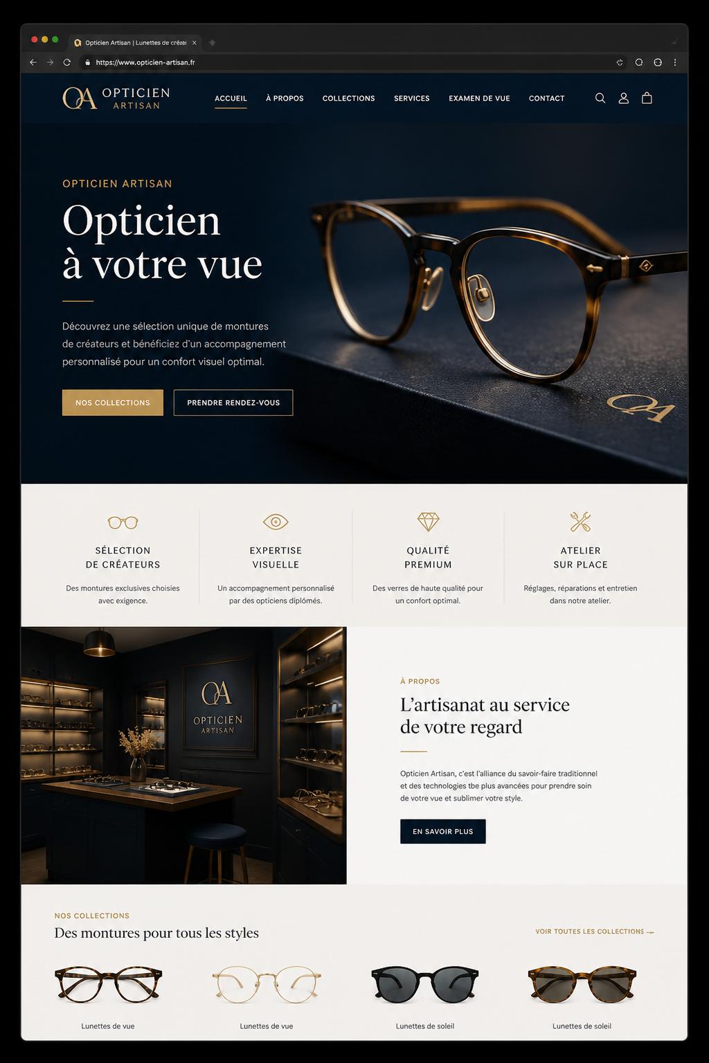 Site web Opticien